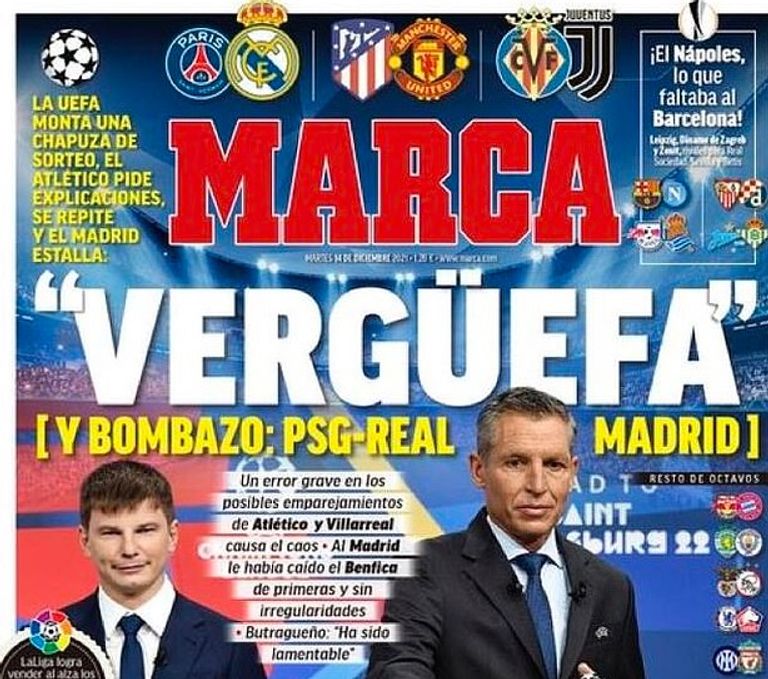 غلاف ماركا قرعة دوري أبطال أوروبا