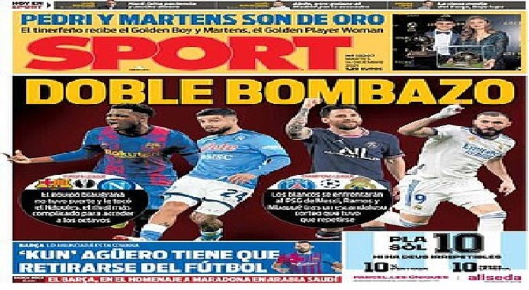 غلاف سبورت قرعة دوري أبطال أوروبا