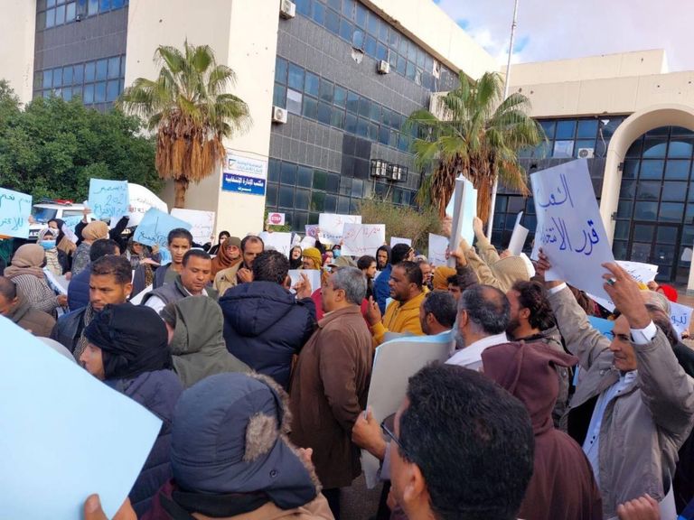 جانب من لقاء عماد السايح والهادي الصغير (مفوضية انتخابات ليبيا)