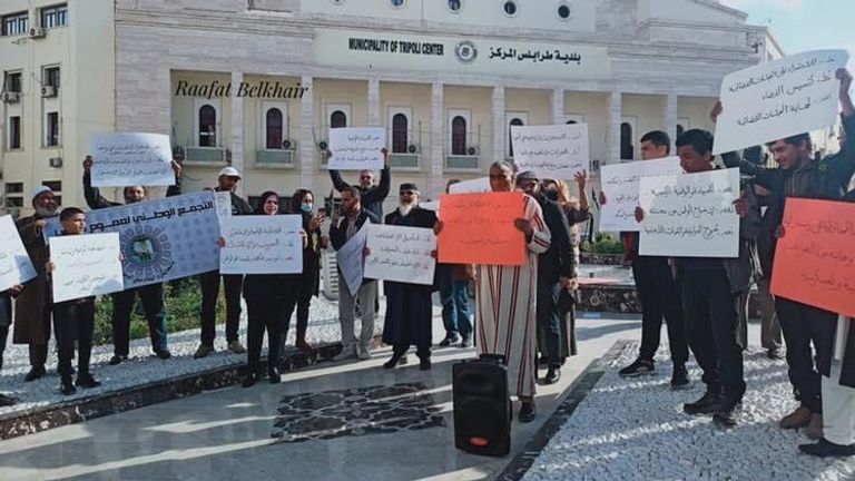 جانب من لقاء عماد السايح والهادي الصغير (مفوضية انتخابات ليبيا)