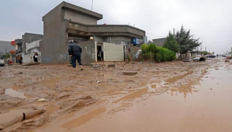 فيضانات تجتاح أربيل بكردستان العراق