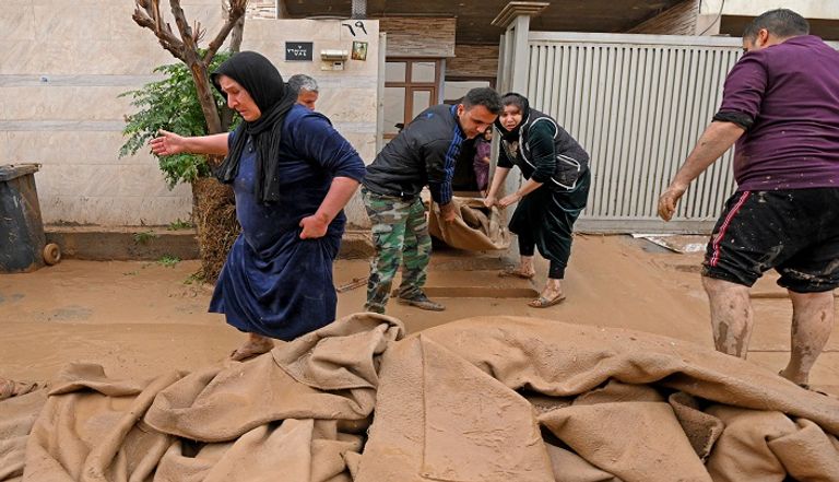 فيضانات تجتاح أربيل بكردستان العراق