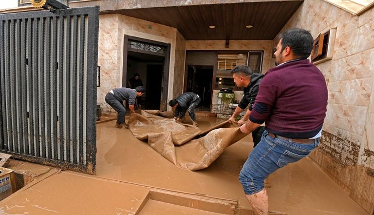 فيضانات تجتاح أربيل بكردستان العراق