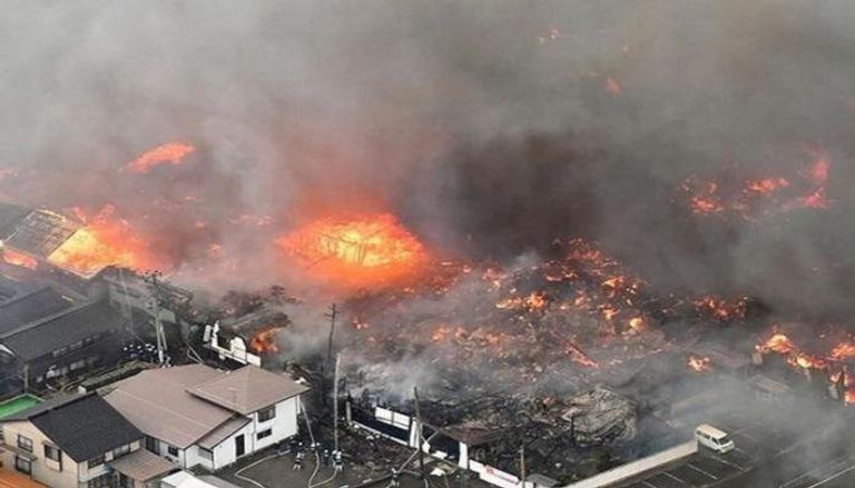 جانب من حريق سابق في اليابان