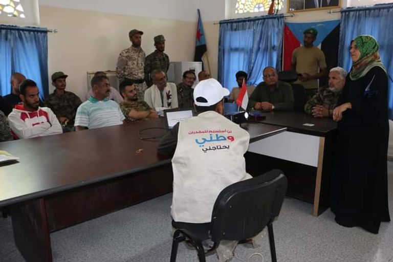 الحملة تستهدف توعية المواطنين في الشوارع