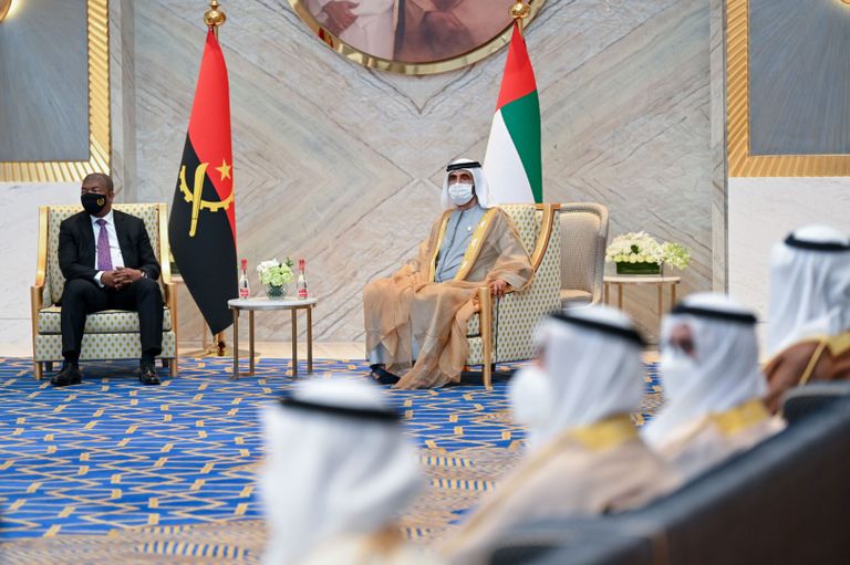 الشيخ محمد بن راشد آل مكتوم يبحث التعاون الاقتصادي مع رئيس أنجولا