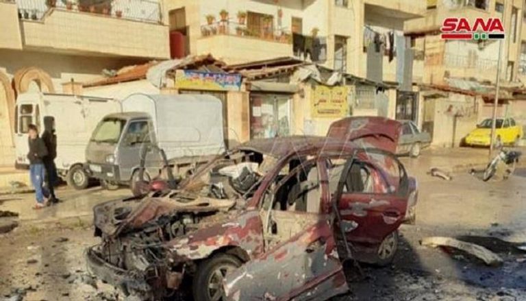 آثار التفجير في درعا -سانا
