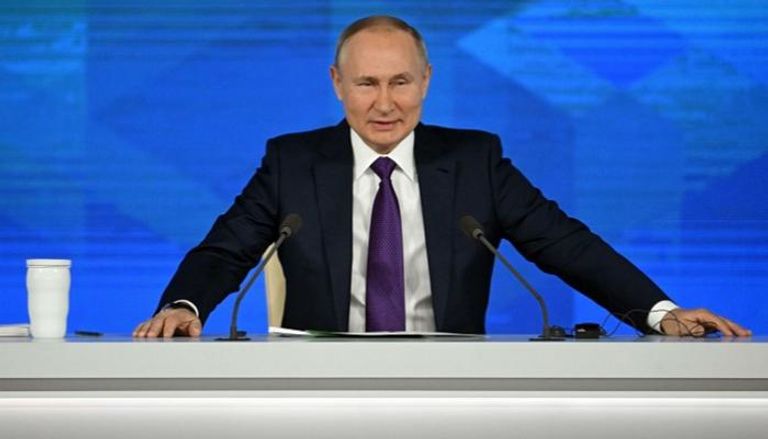 الرئيس الروسي فلاديمير بوتين خلال مؤتمره الصحفي السنوي 