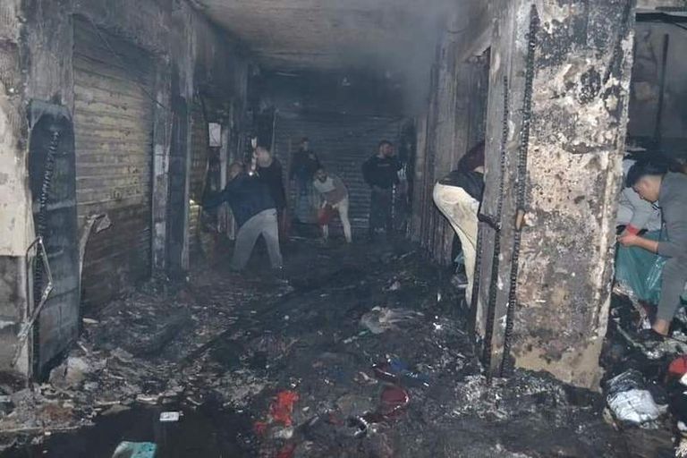 حريق بأكبر سوق بمدينة الناظور المغربية