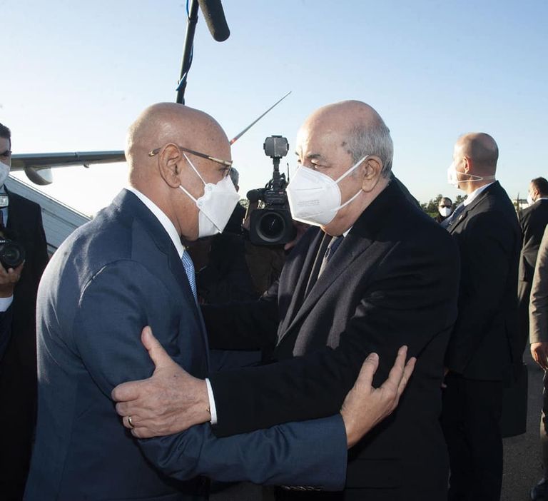 استقبال الرئيس الجزائري لنظيره الموريتاني استقبال الرئيس الجزائري لنظيره الموريتاني