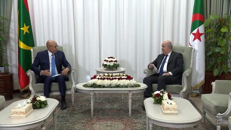 جانب من القمة الجزائرية الموريتانية بين الرئيسين تبون والغزواني