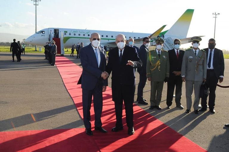 استقبال الرئيس الجزائري لنظيره الموريتاني