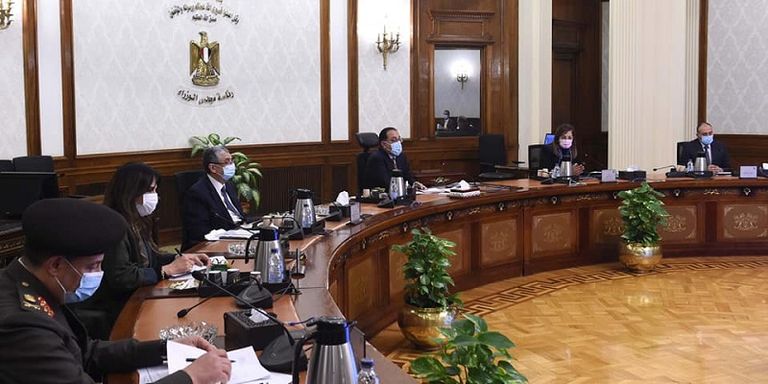 جانب من اجتماع مجلس الوزراء المصري اليوم الأربعاء