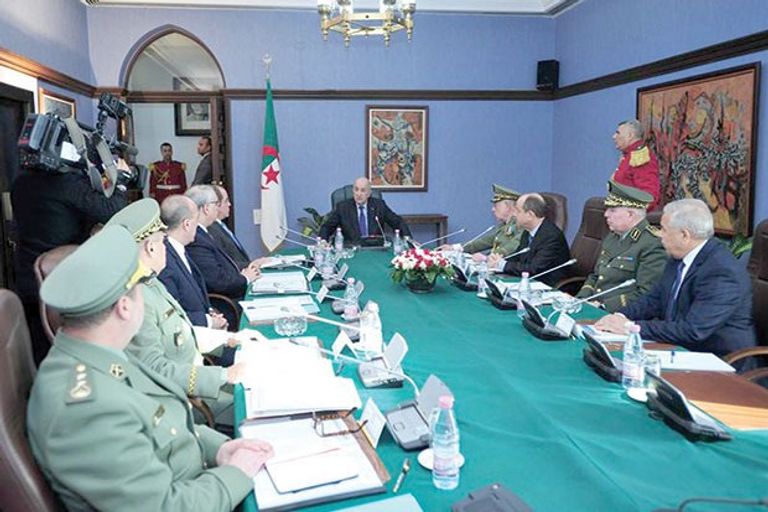 جانب من اجتماع المجلس الأعلى للأمن الجزائري قوة جزائرية خاصة بمكافحة الإرهاب - أرشيفية
