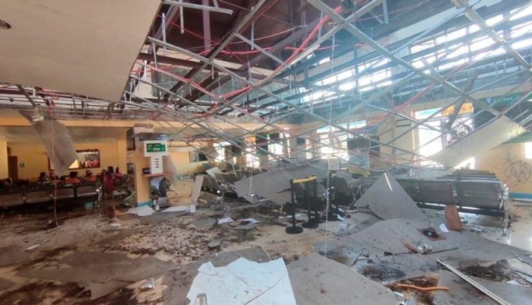 جانب من الدمار الذي خلّفه إعصار