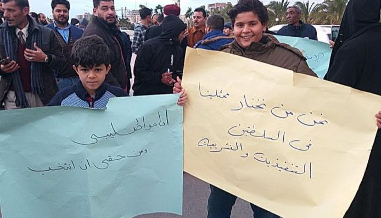 من مظاهرات بنغازي الداعمة للانتخابات