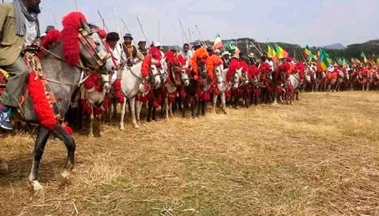 مشهد من احتفالات الفروسية لقومية أوي 