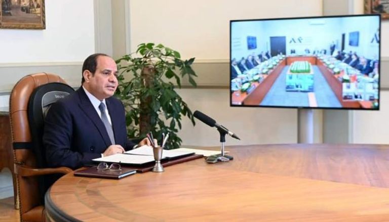الرئيس المصري عبدالفتاح السيسي خلال المنتدى العربي الاستخباري  