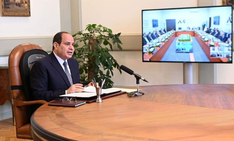 الرئيس المصري عبدالفتاح السيسي خلال المنتدى العربي الاستخباري  