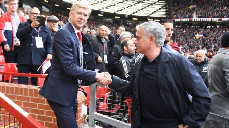 جوزيه مورينيو مدرب توتنهام الحالي وفينجر مدرب أرسنال الأسبق  مورينيو مدرب توتنهام الحالي وفينجر مدرب أرسنال الأسبق