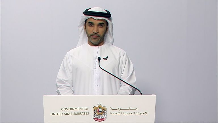 الدكتور سيف الظاهري خلال الإحاطة الإعلامية الدورية لحكومة الإمارات حول مستجدات كورونا الدكتور سيف الظاهري خلال الإحاطة الإعلامية الدورية لحكومة الإمارات حول مستجدات كورونا