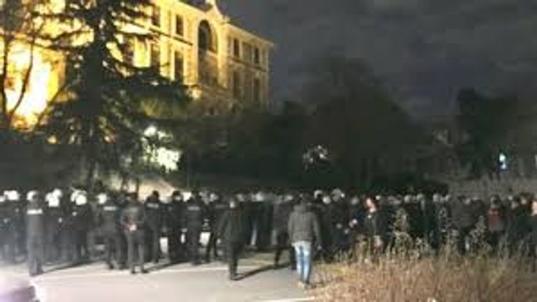 جانب من تعدي قوات أردوغان على طلاب جامعة البوسفور