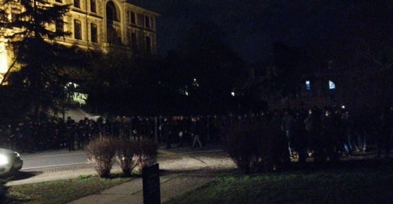 جانب من تعدي قوات أردوغان على طلاب جامعة البوسفور