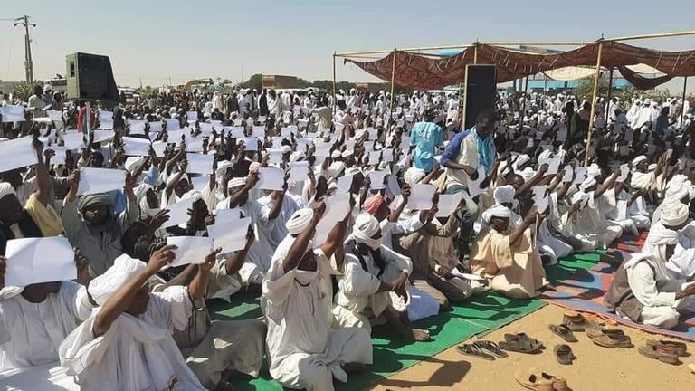 الفكي يخاطب المعتصمين بالجنينة