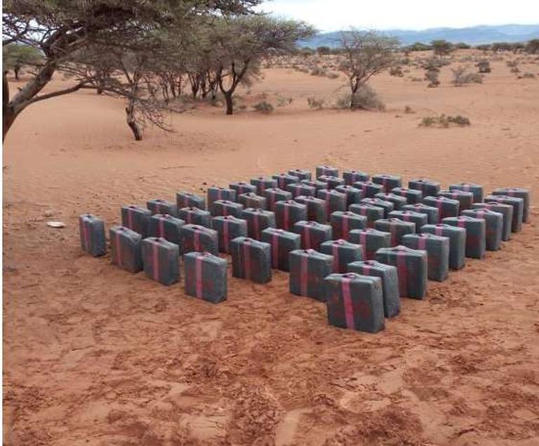 جانب من شحنة المخدرات المضبوطة في المغرب