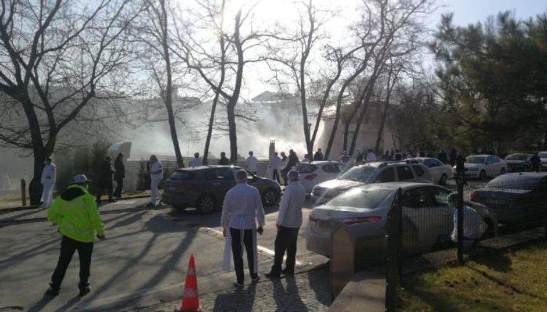 حريق هائل بحديقة ملحقة بالبرلمان التركي