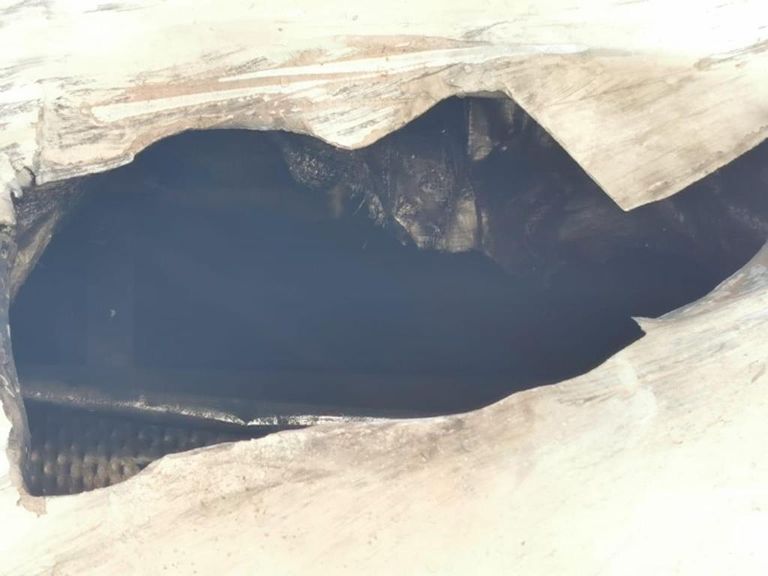 جانب من استهداف مليشيا الحوثي لطار أبها السعودي