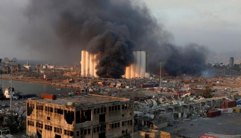 مرفأ بيروت لحظة الانفجار 