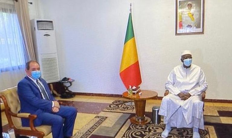 جانب من استقبال الرئيس المالي لوزير الخارجية الجزائري وزير خارجية الجزائر لدى استقباله من رئيس مالي