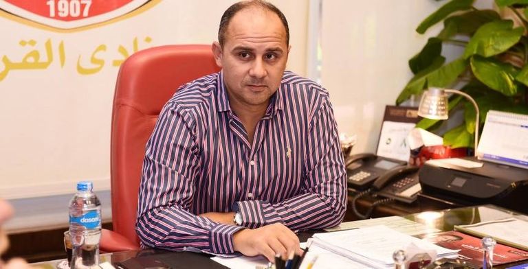 محمد مرجان المدير التنفيذي للأهلي المصري  محمود الخطيب رئيس الأهلي خلال مؤتمر لشركة استادات - أرشيفية