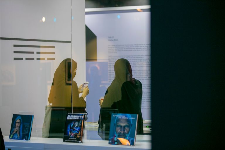 جانب من جناح بيت الحكمة المشارك في المهرجان