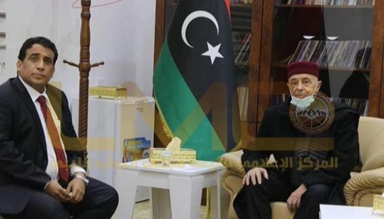 جانب من لقاء المنفي وصالح - المركز الإعلامي لمجلس النواب الليبي