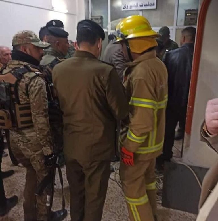 مصعد مستشفى الموصل عقب حادث سقوطه