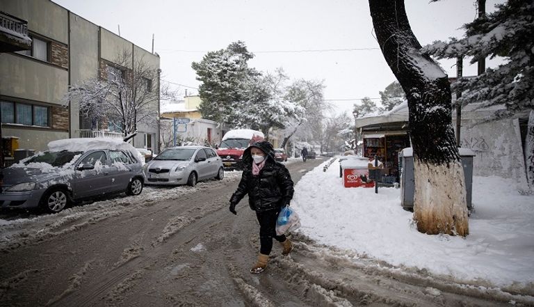 تساقط ثلوج كثيف في اليونان