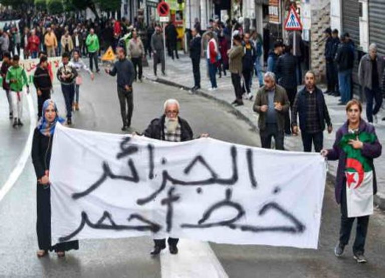 مظاهرة مناهضة لمخططات خونة الجزائر على رأسهم الإخوان مظاهرة رافضة للمخططات الخارجية ضد الجزائر - أرشيفية