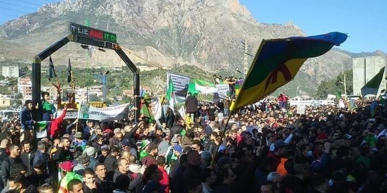 مظاهرة حاشدة في ذكرى الحراك الثانية بمنطقة خراطة شرقي الجزائر مظاهرة حاشدة في ذكرى الحراك الثانية بمنطقة خراطة شرقي الجزائر