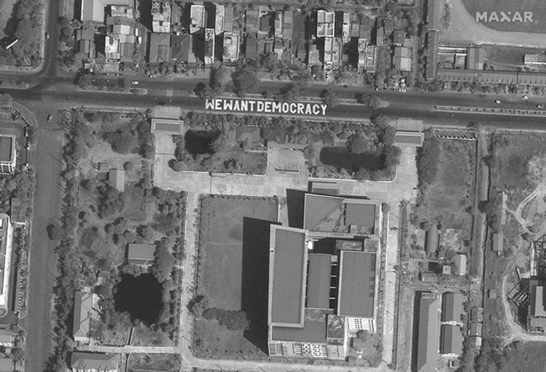 جانب من احتجاجات ميانمار من الفضاء - 