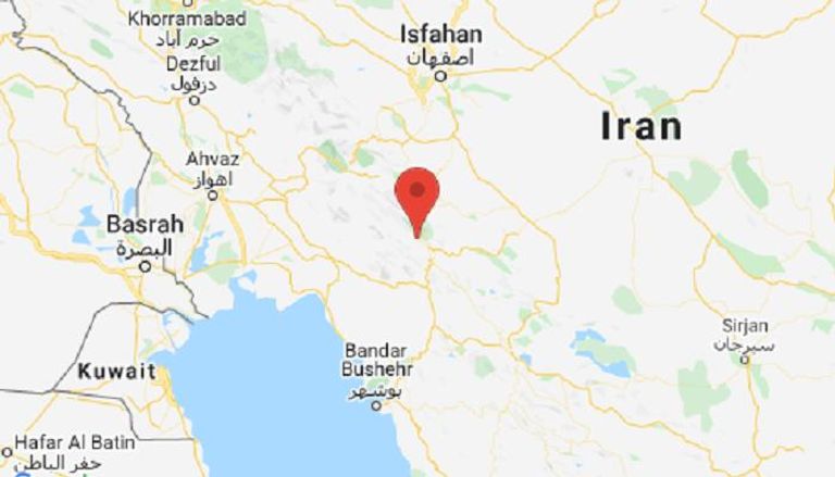 خريطة تبين مركز الزلزال الذي ضرب إيران