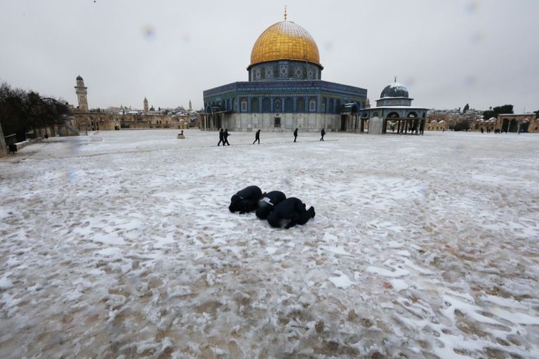 تساقط الثلوج على مدينة القدس