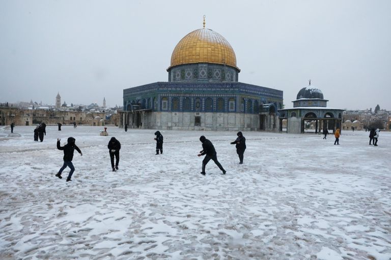 تساقط الثلوج على مدينة القدس