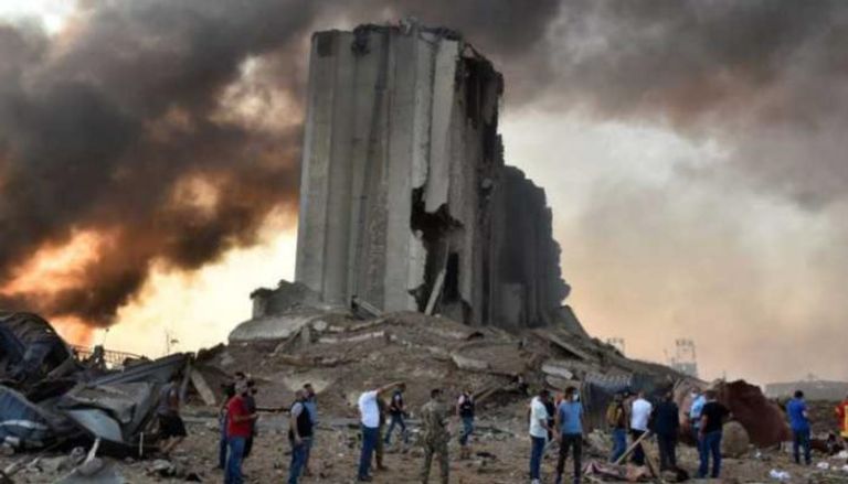 جانب من انفجار مرفأ بيروت في 4 أغسطس 2020 الفائت