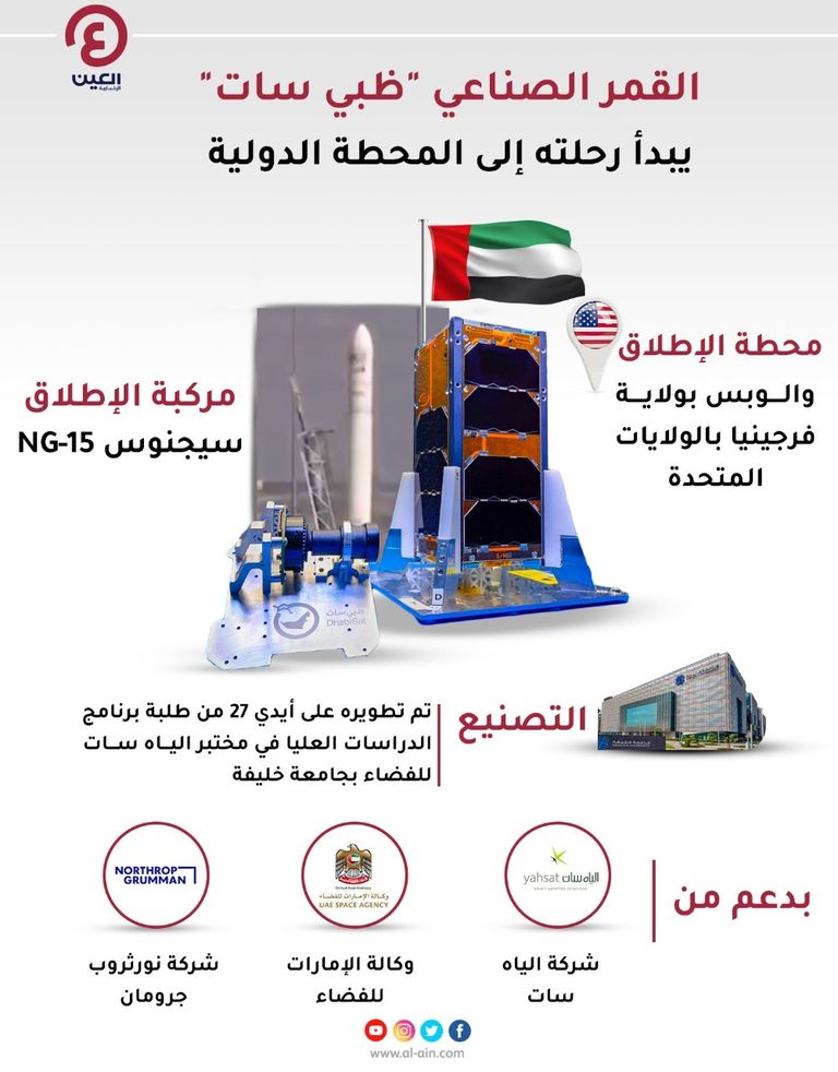 انطلاق ظبي سات على متن المركبة الفضائية سيجنوس