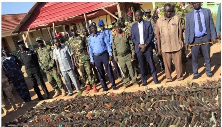 جانب من عمليات جمع السلاح من المدنيين في جنوب السودان