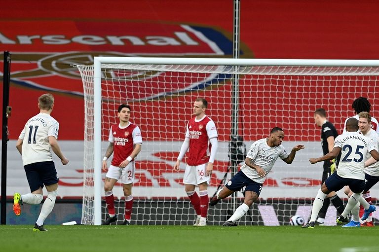 من مواجهة أرسنال ضد مانشستر سيتي في الدوري الإنجليزي مايكل أرتيتا مدرب أرسنال