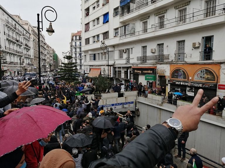 مظاهرة في الجزائر العاصمة في الذكرى الثانية للحراك الشعبي - العين الإخبارية