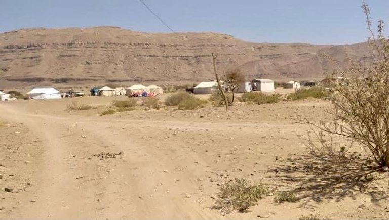 نساء نازحات يتجهن صوب مدينة مأرب